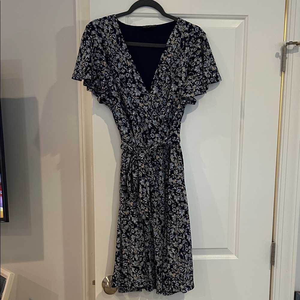 Lane Bryant Blue and White Floral Midi Dress